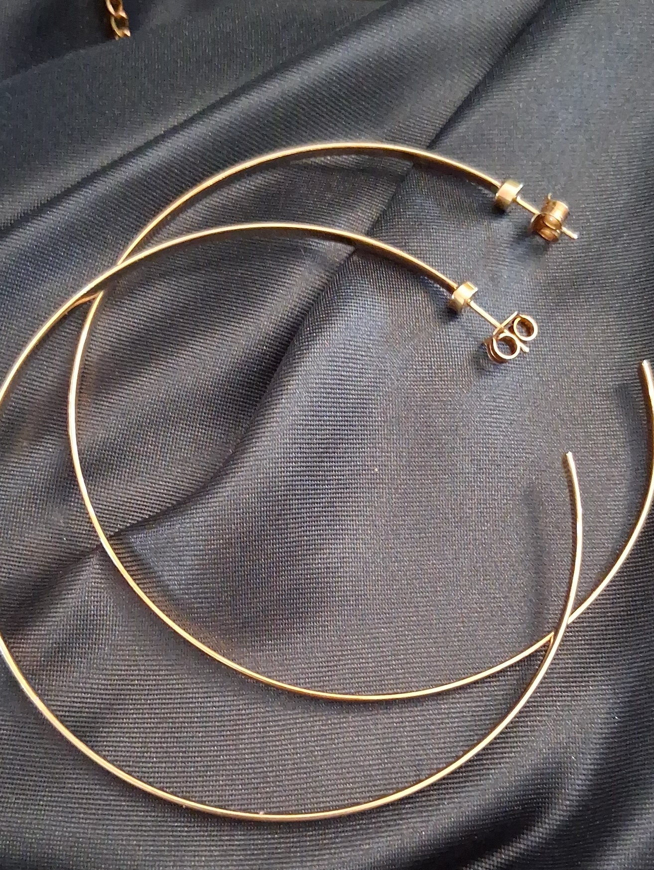 925 Sterling Silver Gold Hoop Earrings - Elegant Thin Hoop Earrings